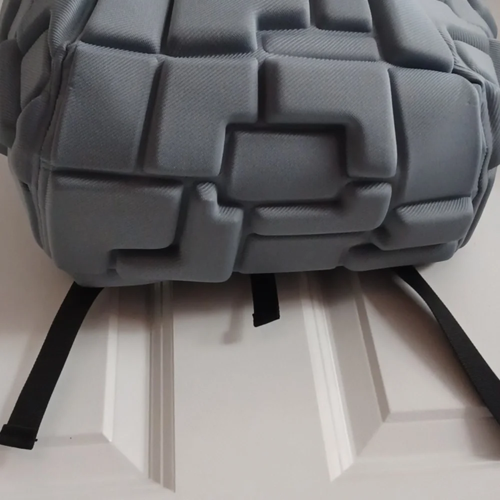 Modern Geometric Molded Backpack - Light Gray